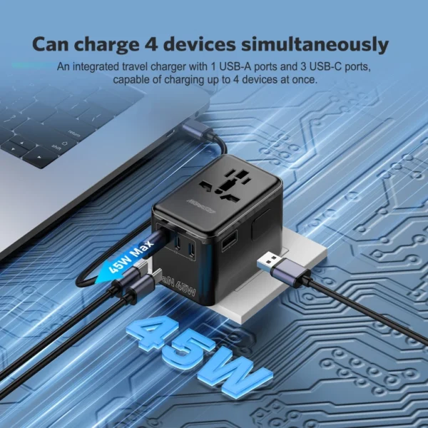 MeeGoo 45W GaN Universal Travel Adapter