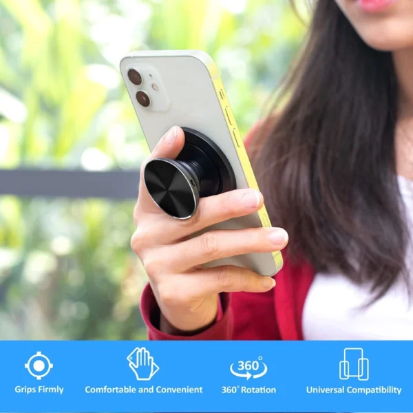 Magnetic Phone Grip with Swappable Top